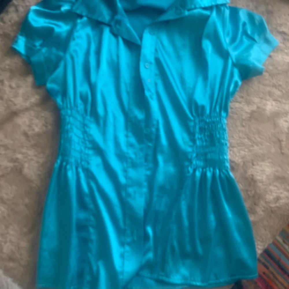 Beautiful blue silk blouse